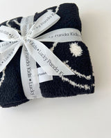 Smiley Fuzzy Blanket | Black - HoneyBug 