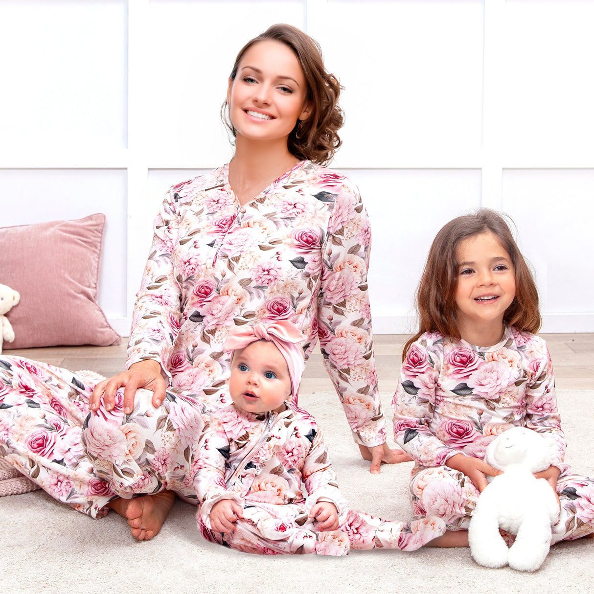 Garden Bouquet Bamboo Mommy & Me Floral Pajamas - HoneyBug 