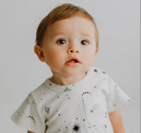 short sleeve romper | celestial - HoneyBug 