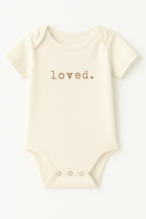 Loved. Clay Organic Cotton Baby Bodysuit Short Sleeve - HoneyBug 