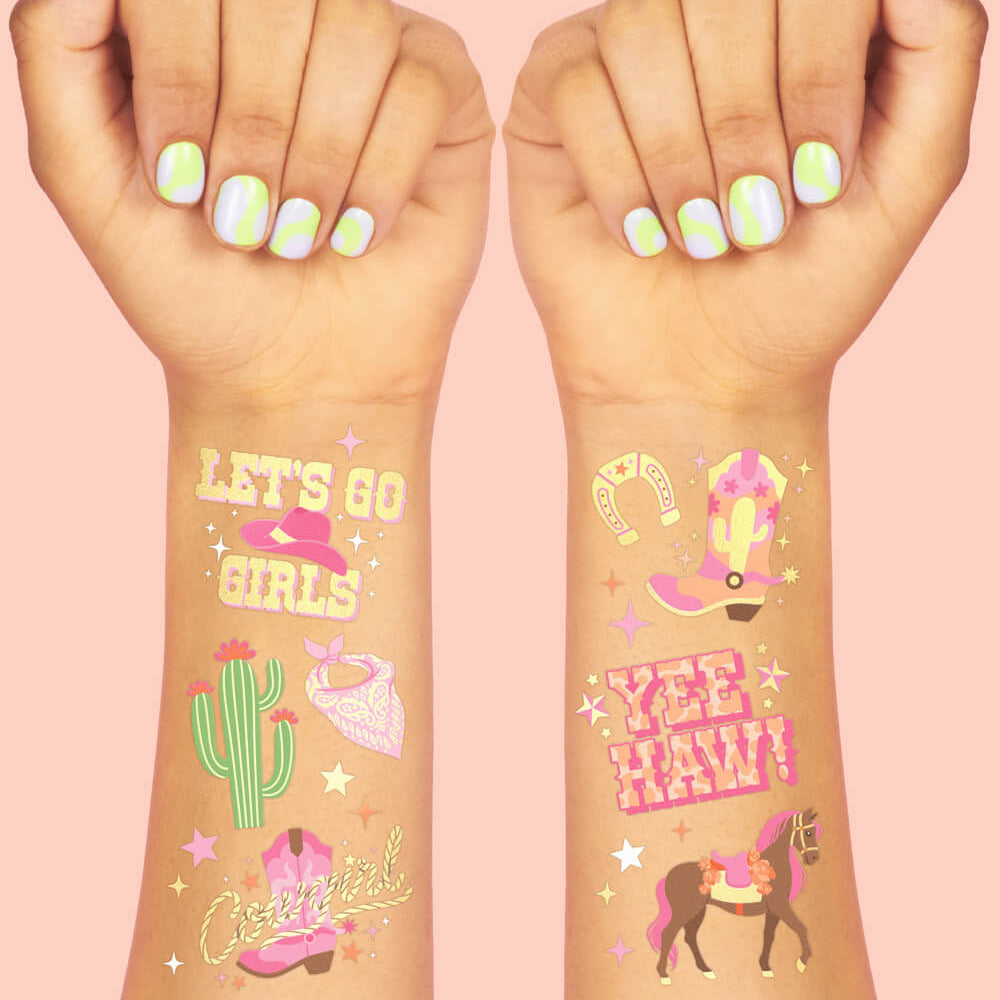 Cowgirl Tats - 46 Foil Temporary Tattoos