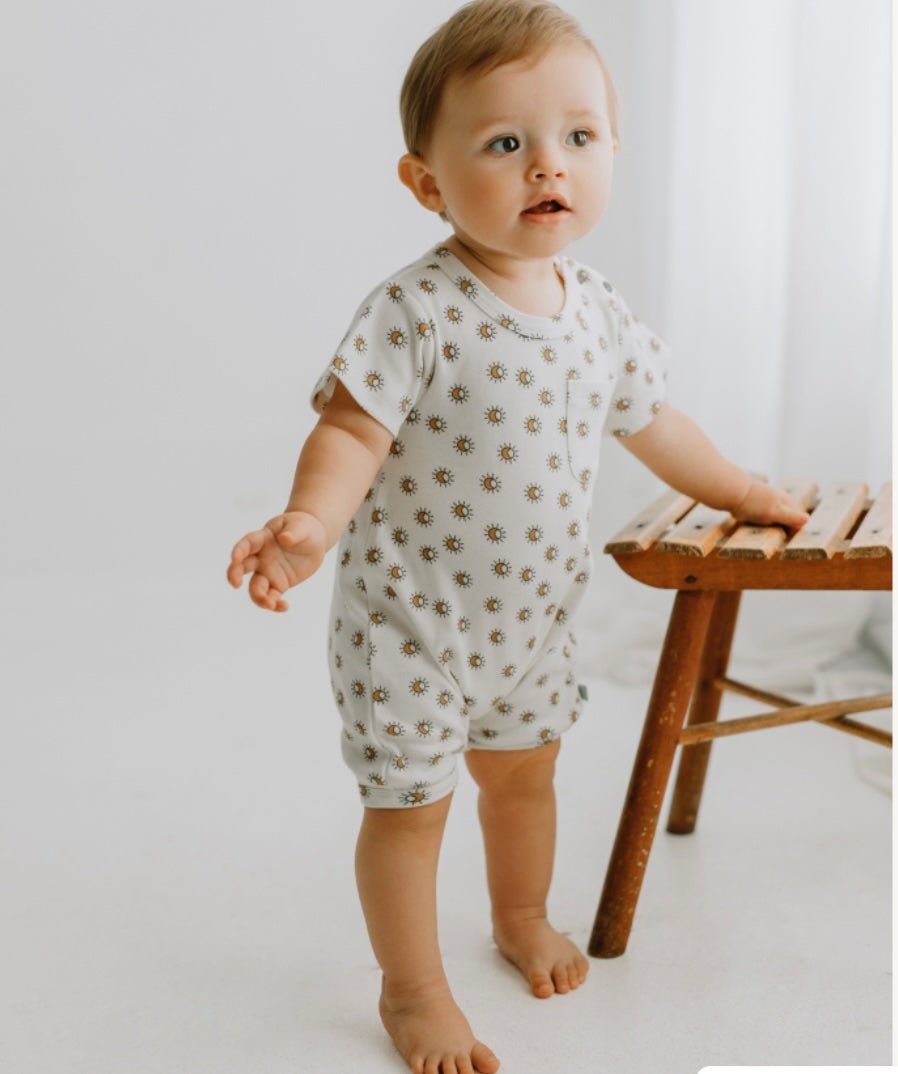 short sleeve romper | sun - HoneyBug 
