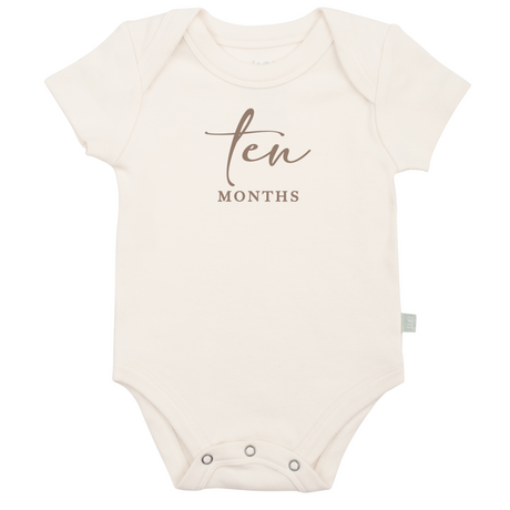 graphic bodysuit | ten months milestone taupe - HoneyBug 