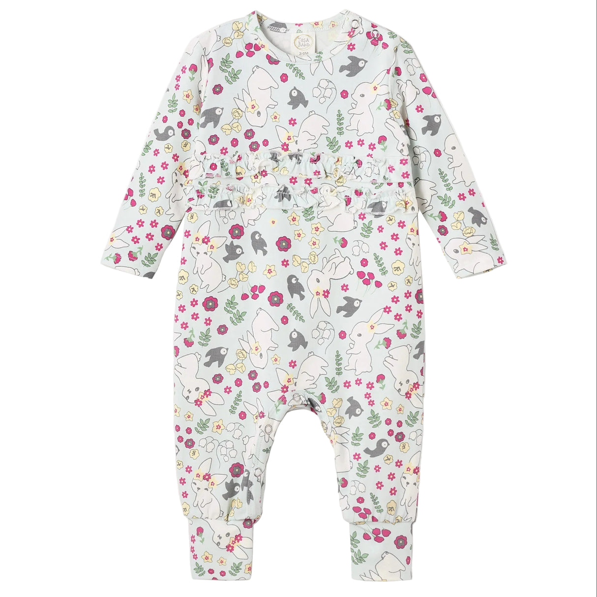 Bunny Garden Ruffle Romper – Bamboo Baby Jumpsuit