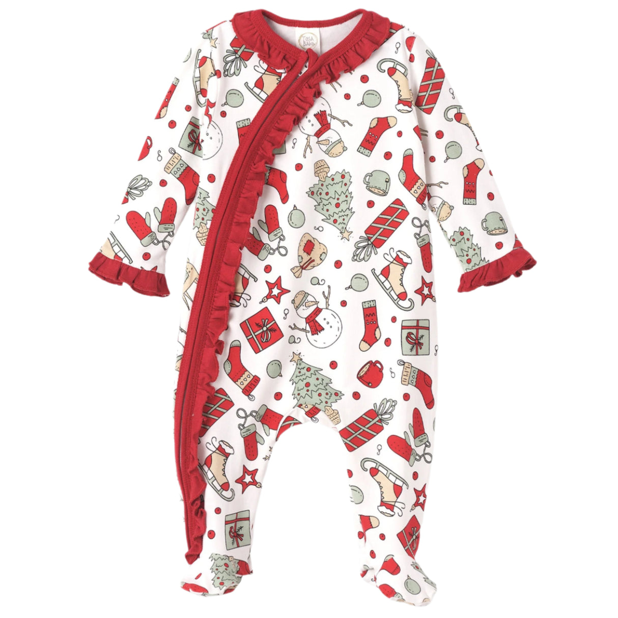 Holly Jolly Bamboo Zipper Romper - HoneyBug 
