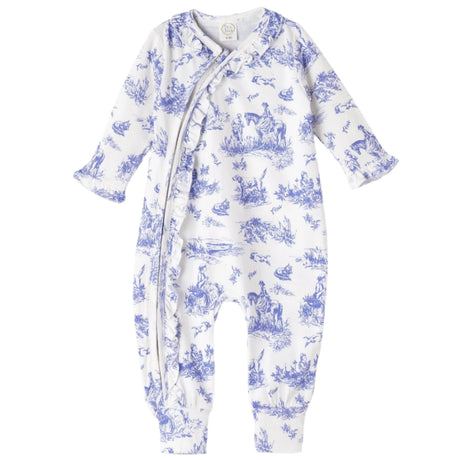 Toile de Jouy Bamboo Zipper Romper - HoneyBug 