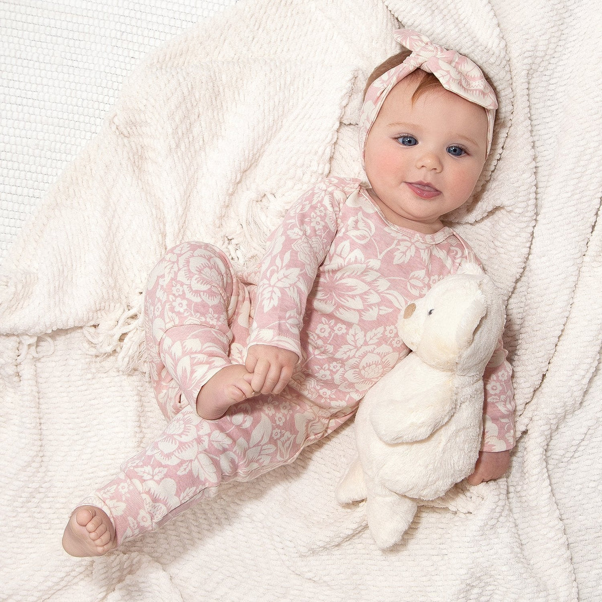 Vintage Rose Cotton Romper - HoneyBug 