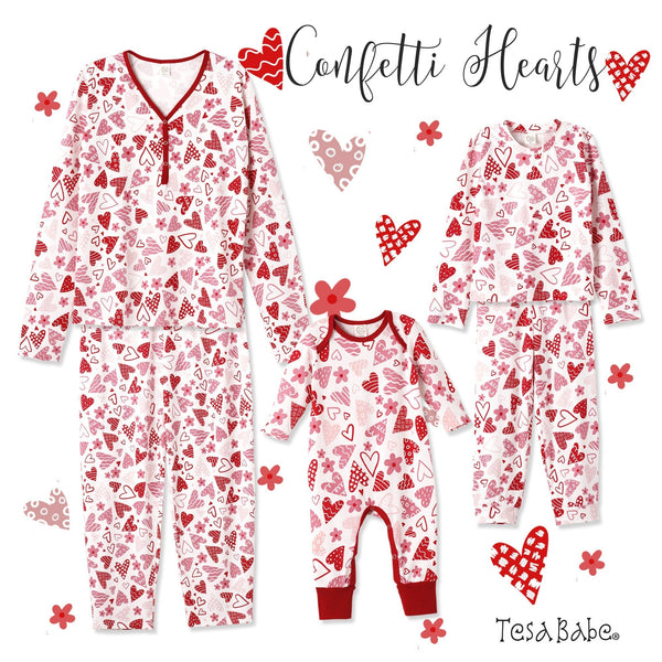 Hearts Women's Valentine Bamboo Pajama Set - HoneyBug 