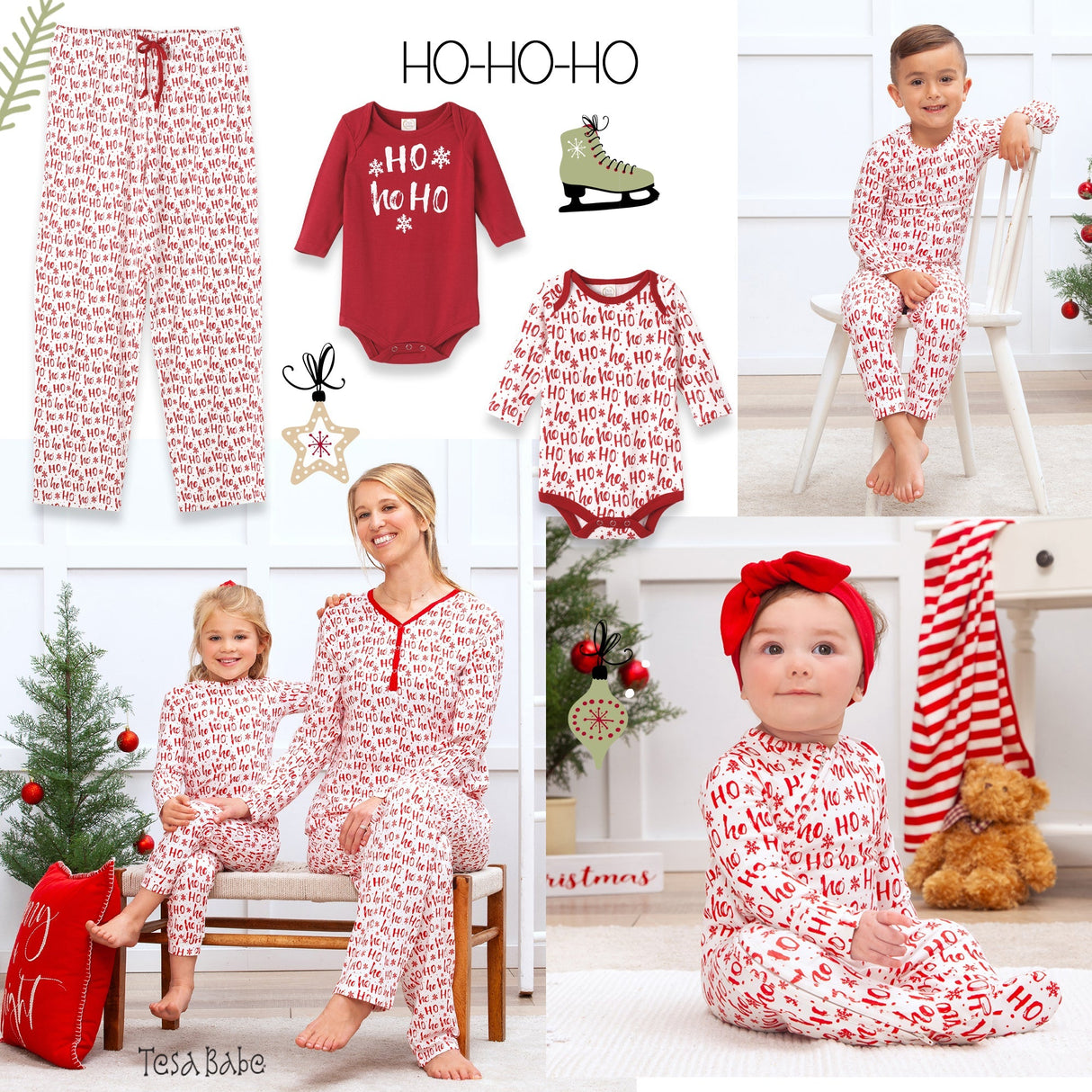 Christmas Bamboo Women's Pajama Set Ho-Ho-Ho - HoneyBug 