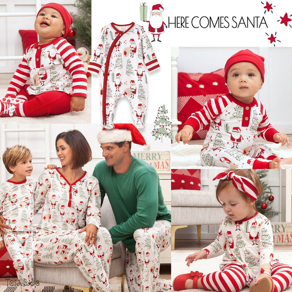 Christmas Santa Bamboo Women's Pajama Set - HoneyBug 