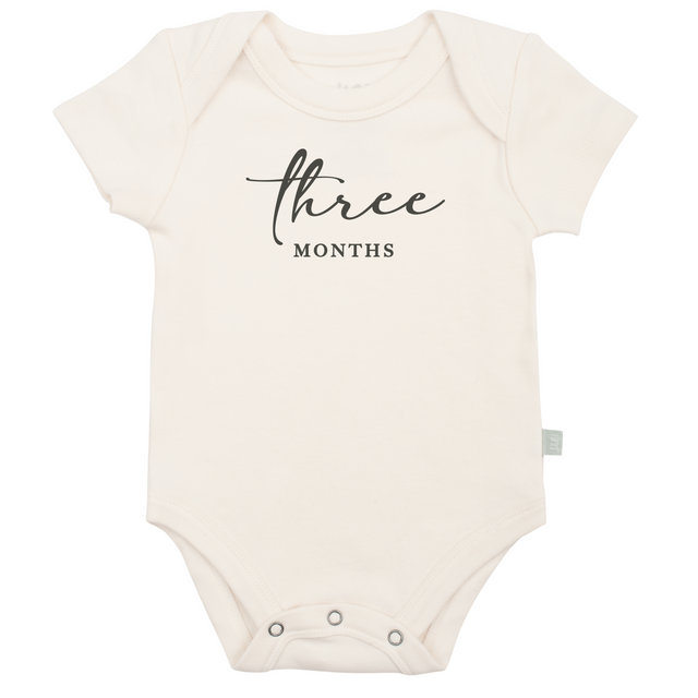 graphic bodysuit | three months milestone charcoal - HoneyBug 
