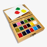 Watercolor Set – Bamboo Box – 18 Pans – Eco-Friendly