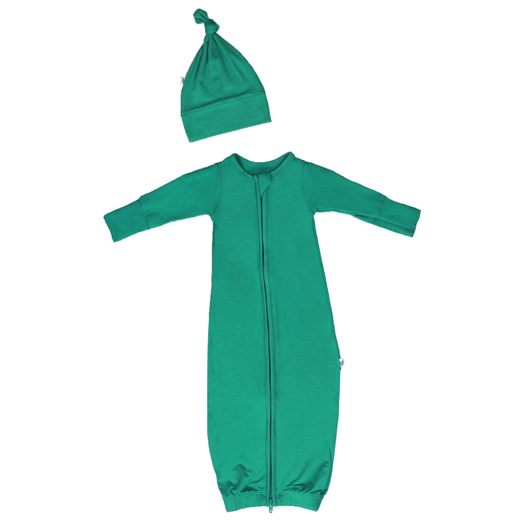 Thyme Newborn Gown & Knot Hat Set - HoneyBug 