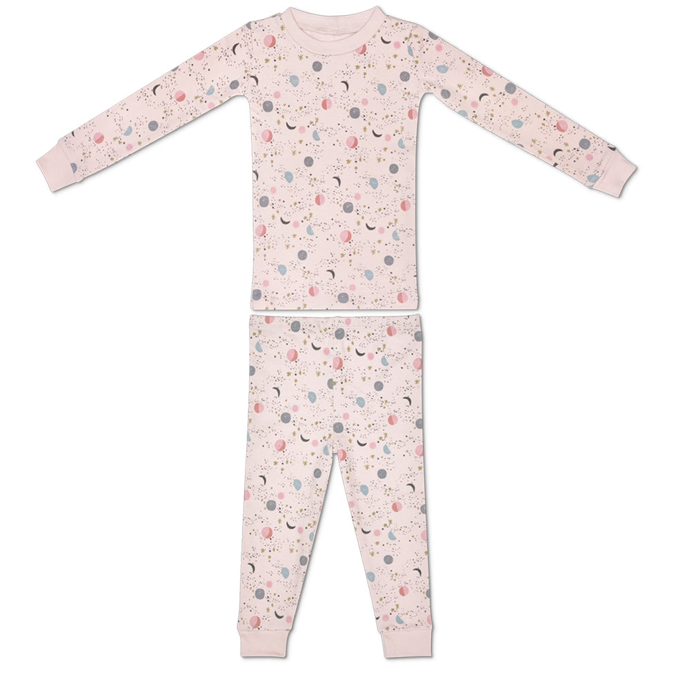 Organic Cotton Pajama - Pink Moon & Stars - HoneyBug 