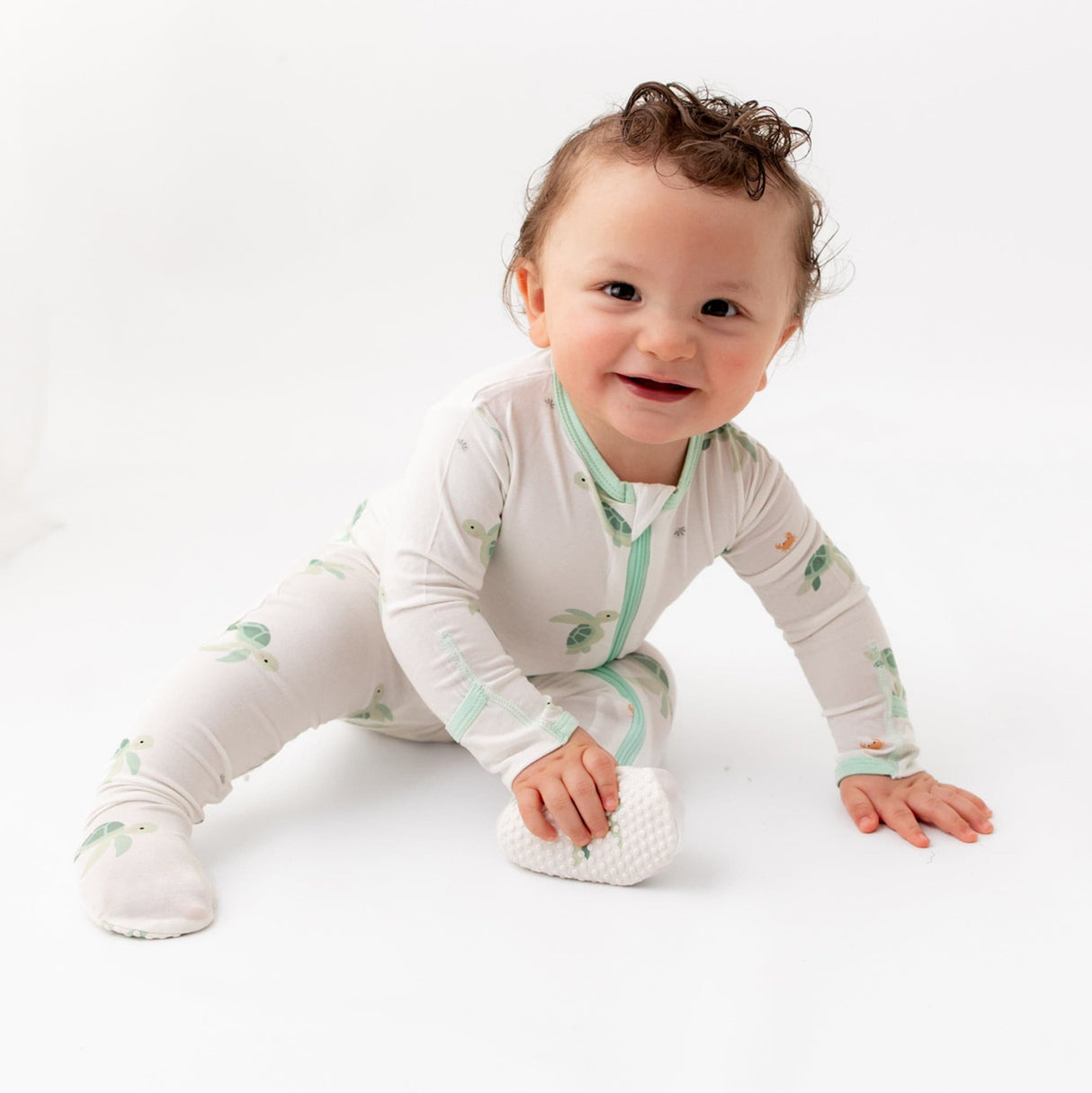 Turtle Zippered Footie - HoneyBug 