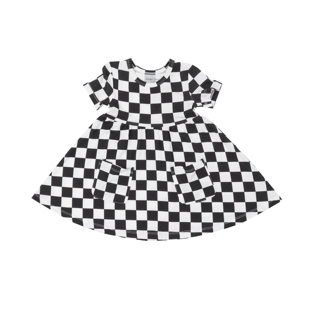 Twirly S/S Dress - Checkerboard - HoneyBug 