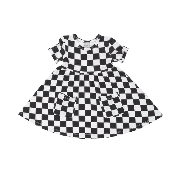 Twirly S/S Dress - Checkerboard - HoneyBug 