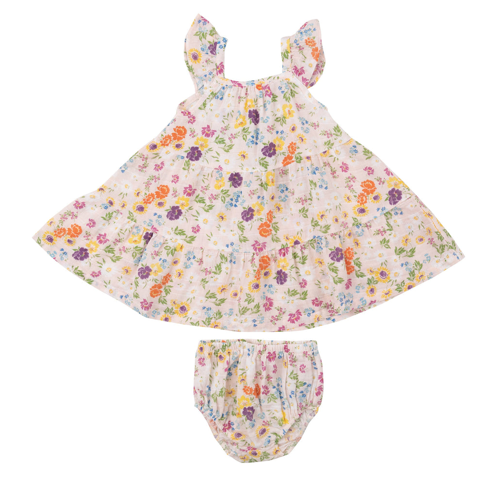 Twirly Sundress & Diaper Cover - Cheery Mix Floral - HoneyBug 