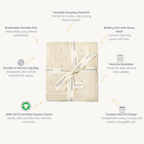 Organic Baby Blanket Knit Pointelle - Vanilla