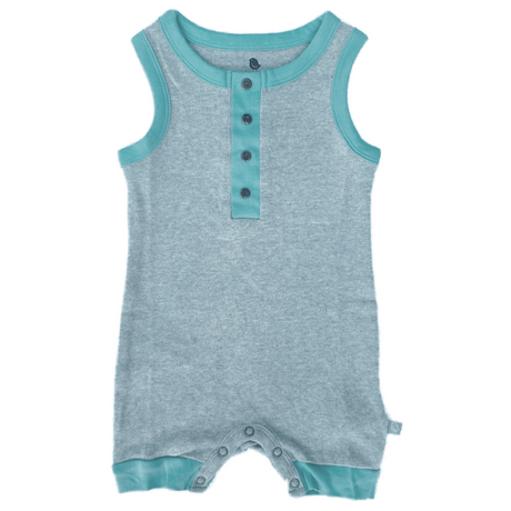 tank romper | vintage aqua colorblock - HoneyBug 