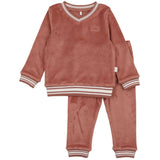 Velour Varsity PJ- Dusty Rose - HoneyBug 