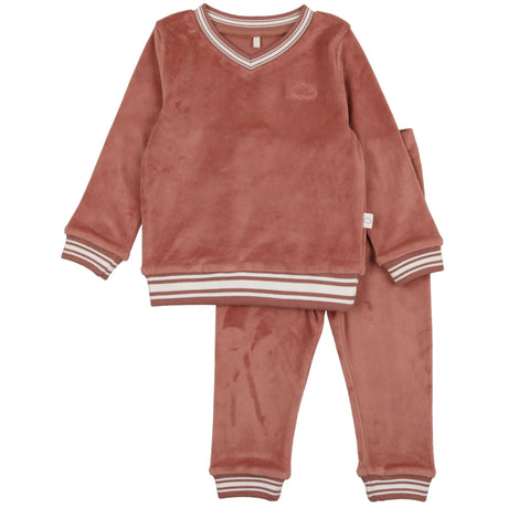 Velour Varsity PJ- Dusty Rose - HoneyBug 