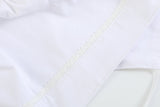 White Collared Button Romper with Bonnet