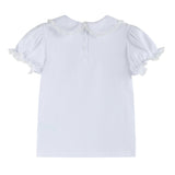 White Collared Lace Sleeve Shirt