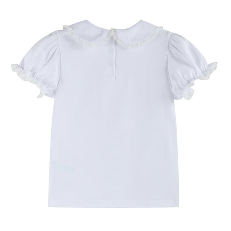 White Collared Lace Sleeve Shirt