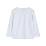 White Cotton Layering Girls Shirt