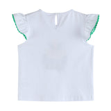 White Mardi Gras Applique Ruffle Shirt