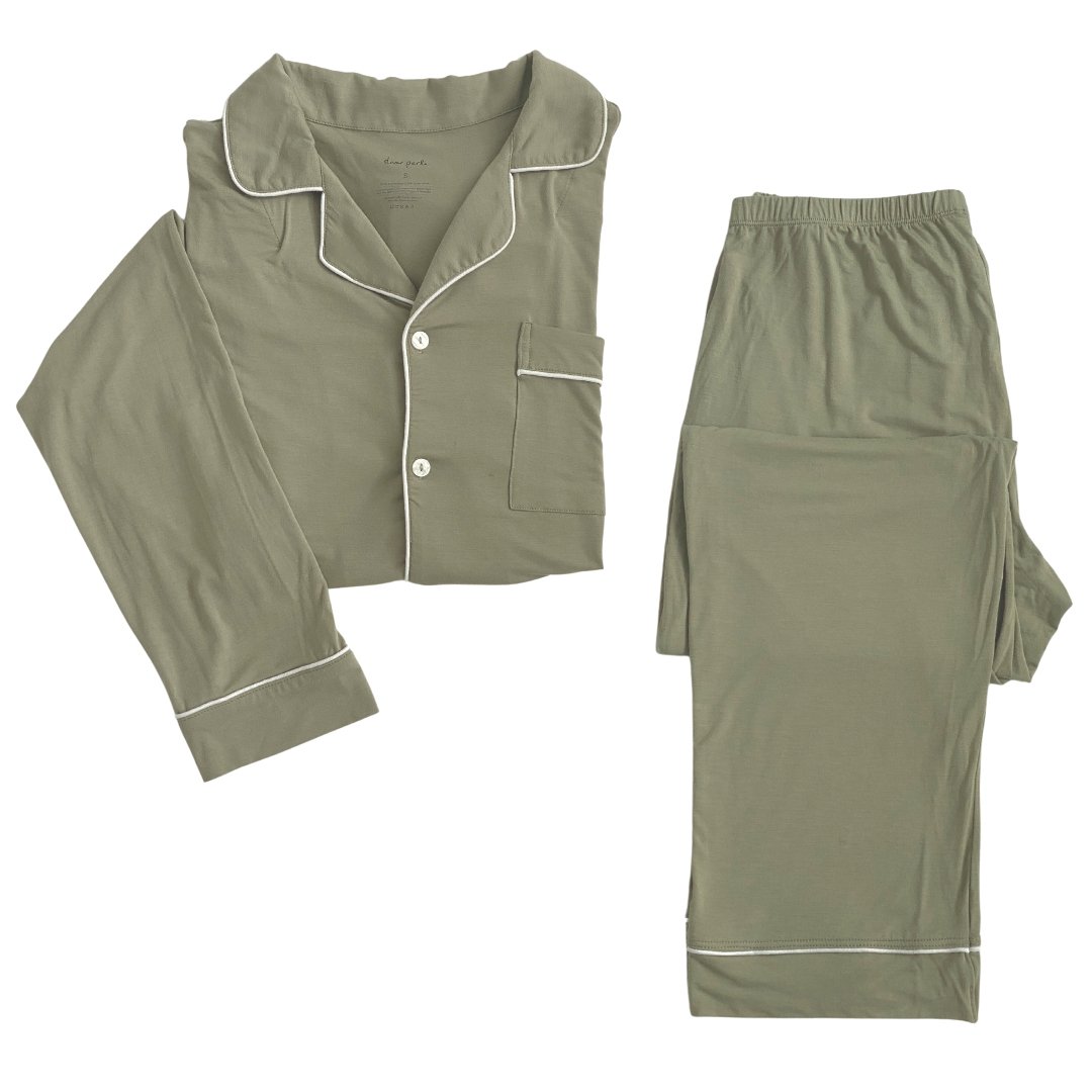Women's Long Sleeve Pajama Set in Sage - HoneyBug 