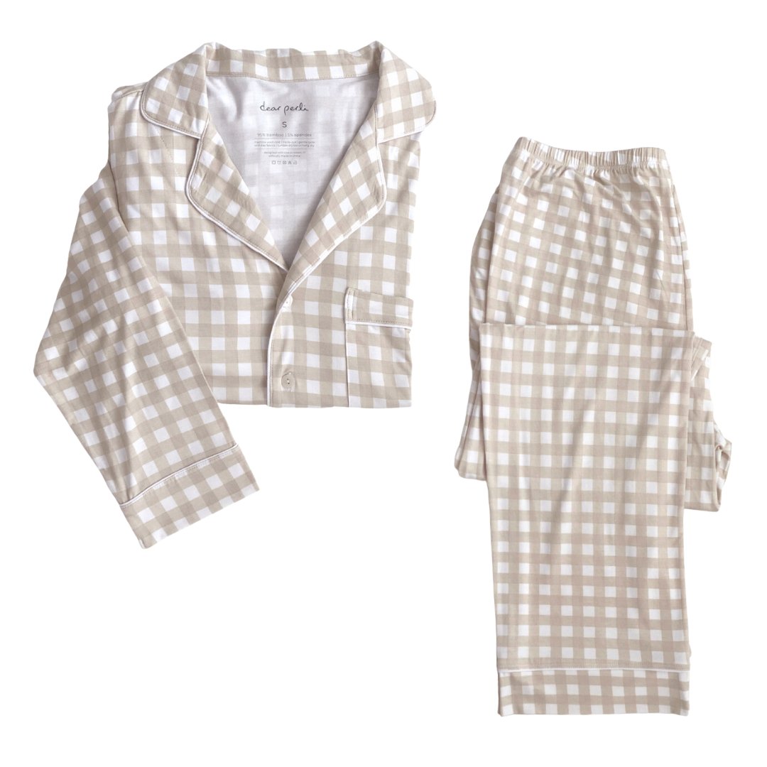 Women's Long Sleeve Pajama Set in Sage - HoneyBug 