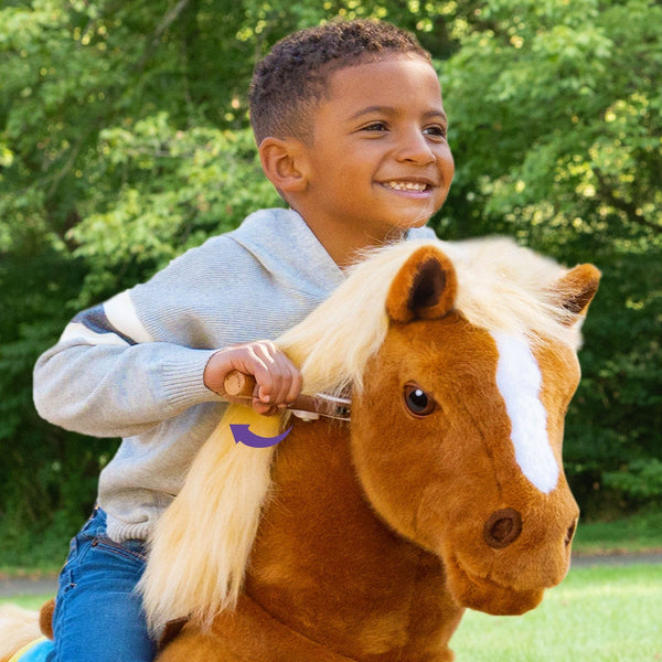 Horse Ride On Toy for Age 4-8 Brown Model X - HoneyBug 