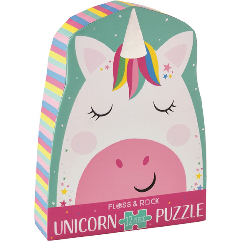 Rainbow Unicorn 12 Piece Puzzle - HoneyBug 