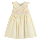 Yellow Petal Collared Smocked Dress