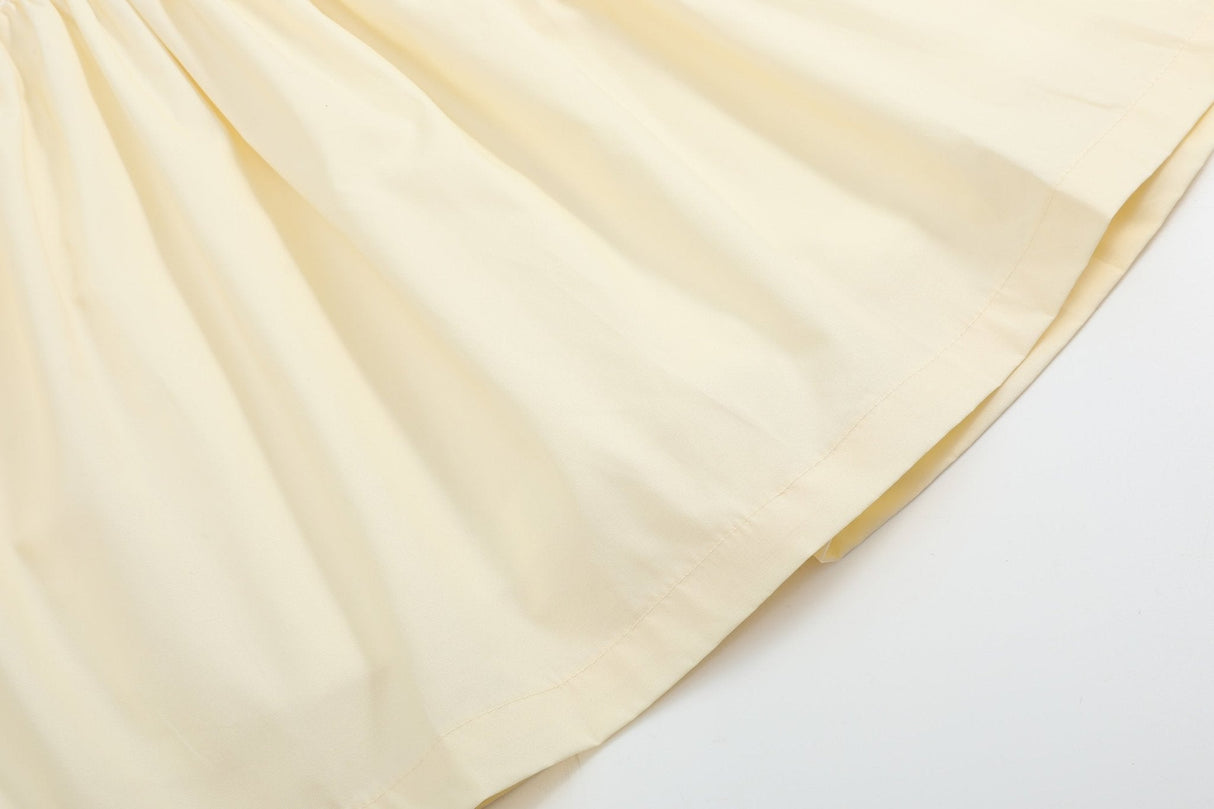 Yellow Petal Collared Smocked Dress