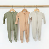 Zippered Footie - Apricot - HoneyBug 