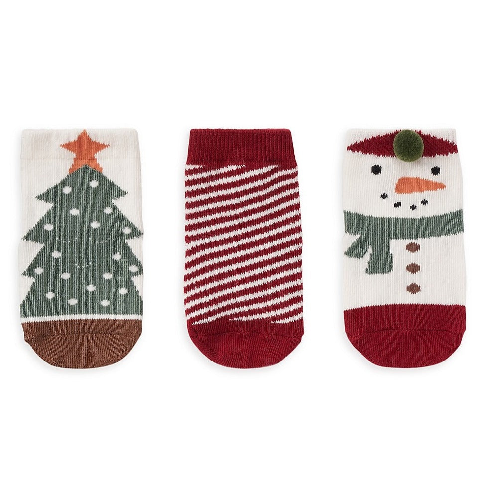 Non Slip Baby Sock Set 3pk - Christmas - HoneyBug 