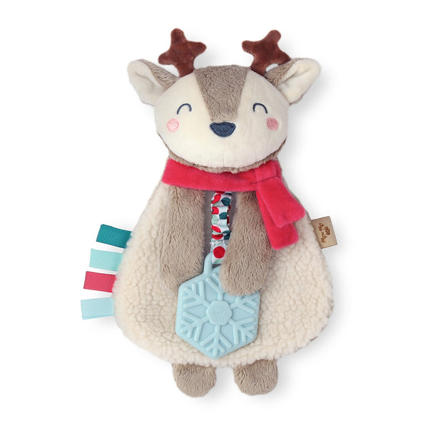 Itzy Lovey Holiday Reindeer Plush + Teether Toy - HoneyBug 