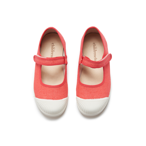Canvas Mary Jane Captoe Sneakers in Coral by childrenchic - HoneyBug 