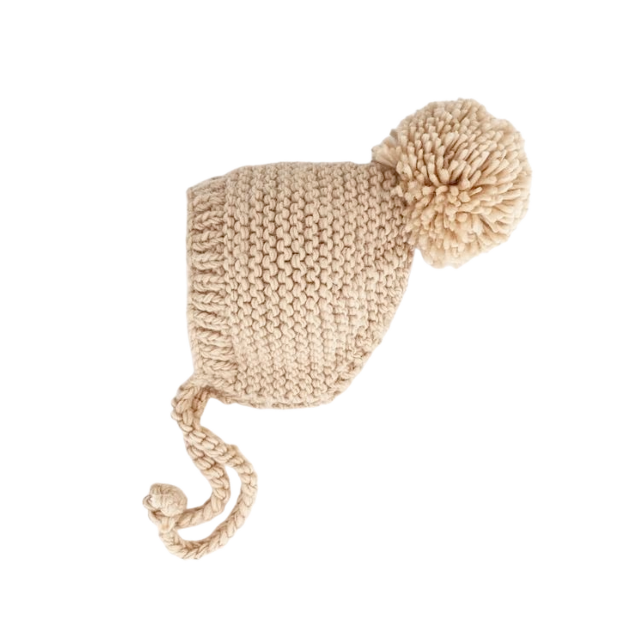 Latte Garter Stitch Knit Bonnet - HoneyBug 
