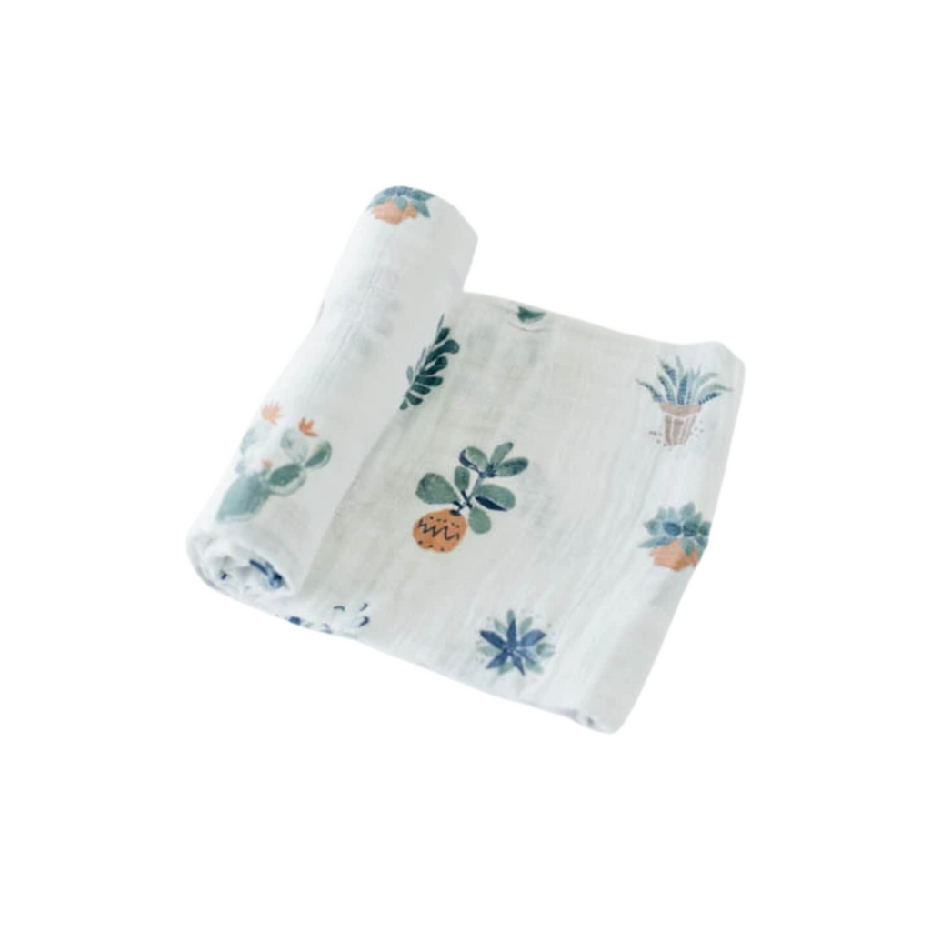 Cotton Muslin Swaddle Blanket - Prickle Pots - HoneyBug 