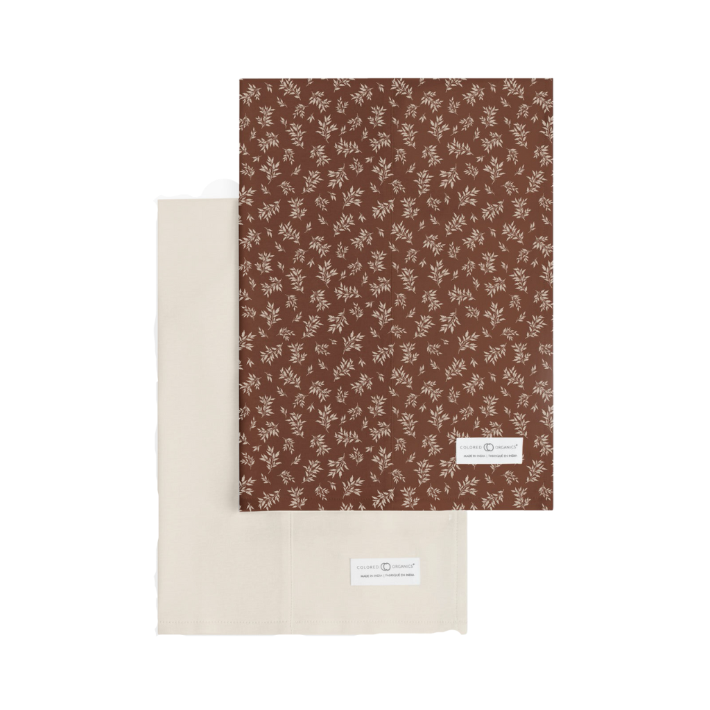 Burp Cloth (2-pack) - Ali Leaf Pecan + Natural - HoneyBug 