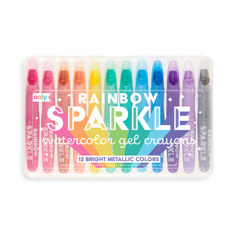 Rainbow Sparkle Watercolor Gel Crayons (set of 12) - HoneyBug 