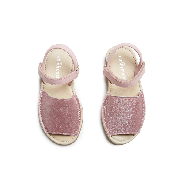 Leather Sandals in Pink Glitter by childrenchic - HoneyBug 