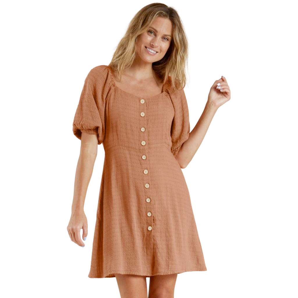 Women's Bardot Dress || Terracotta Adult Clothing