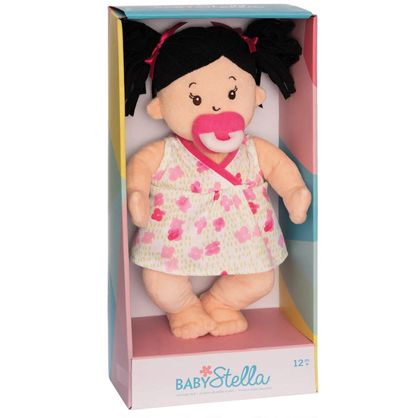 Baby Stella Peach Doll with Black Hair by Manhattan Toy - HoneyBug 