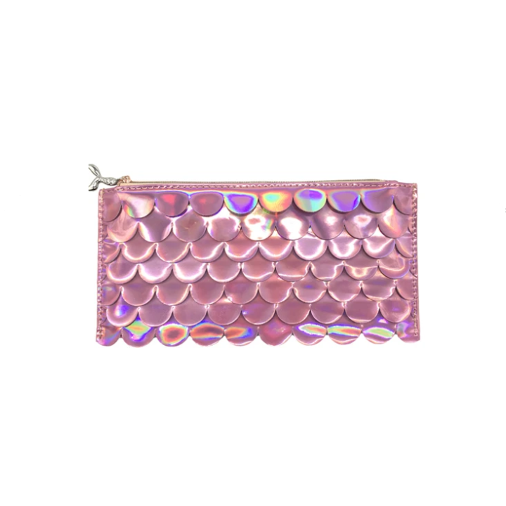 Pencil Pouch - Pink Holographic Scales - HoneyBug 