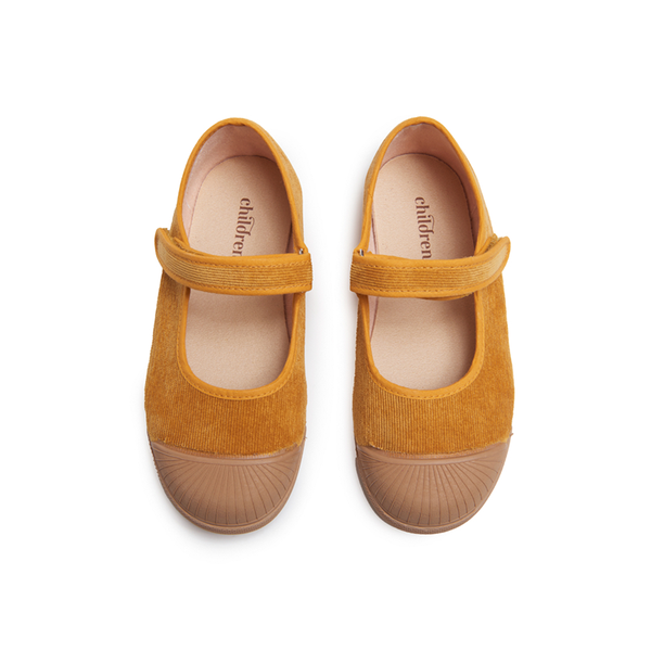 Corduroy Mary Jane Captoe Sneakers in Marygold by childrenchic - HoneyBug 